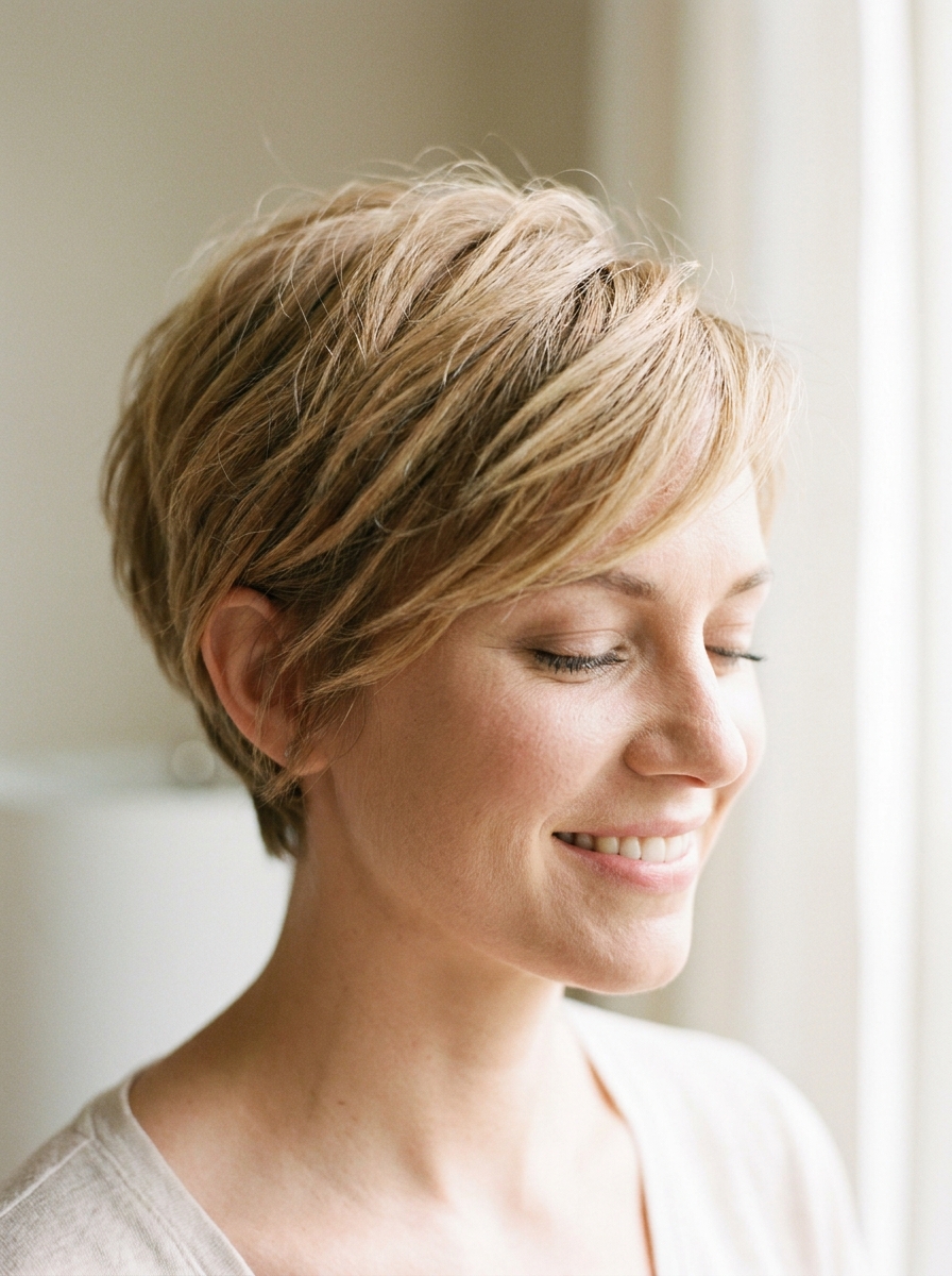 Soft Crop mit natürlicher Textur als Kurzhaarfrisuren Inspiration 2026